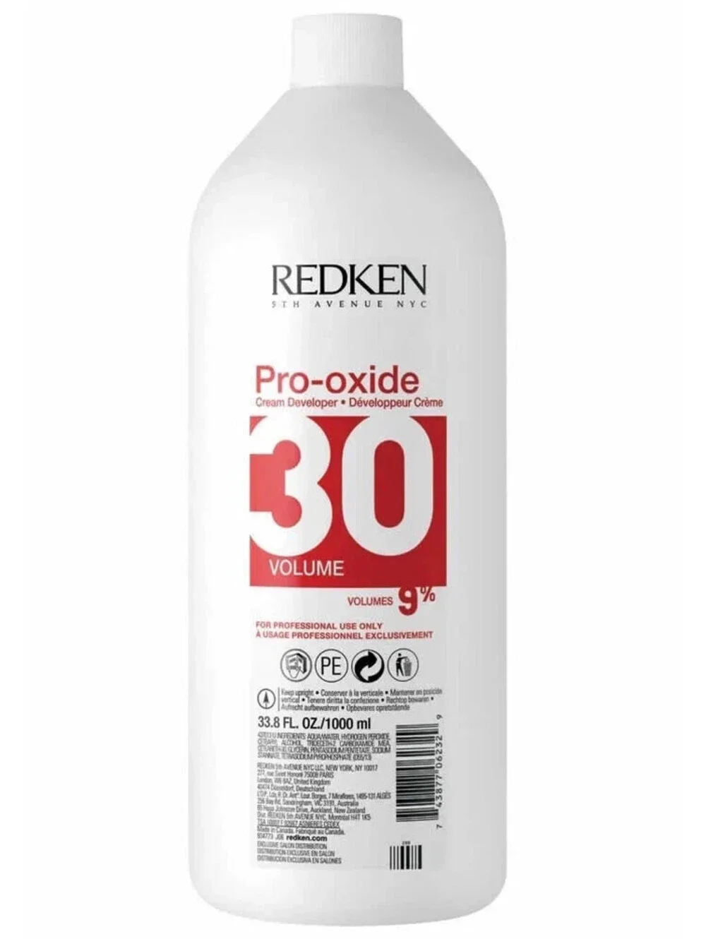 REDKEN Pro-oxide Cream Developer - 30 Volume 9%, 33.8 fl oz
